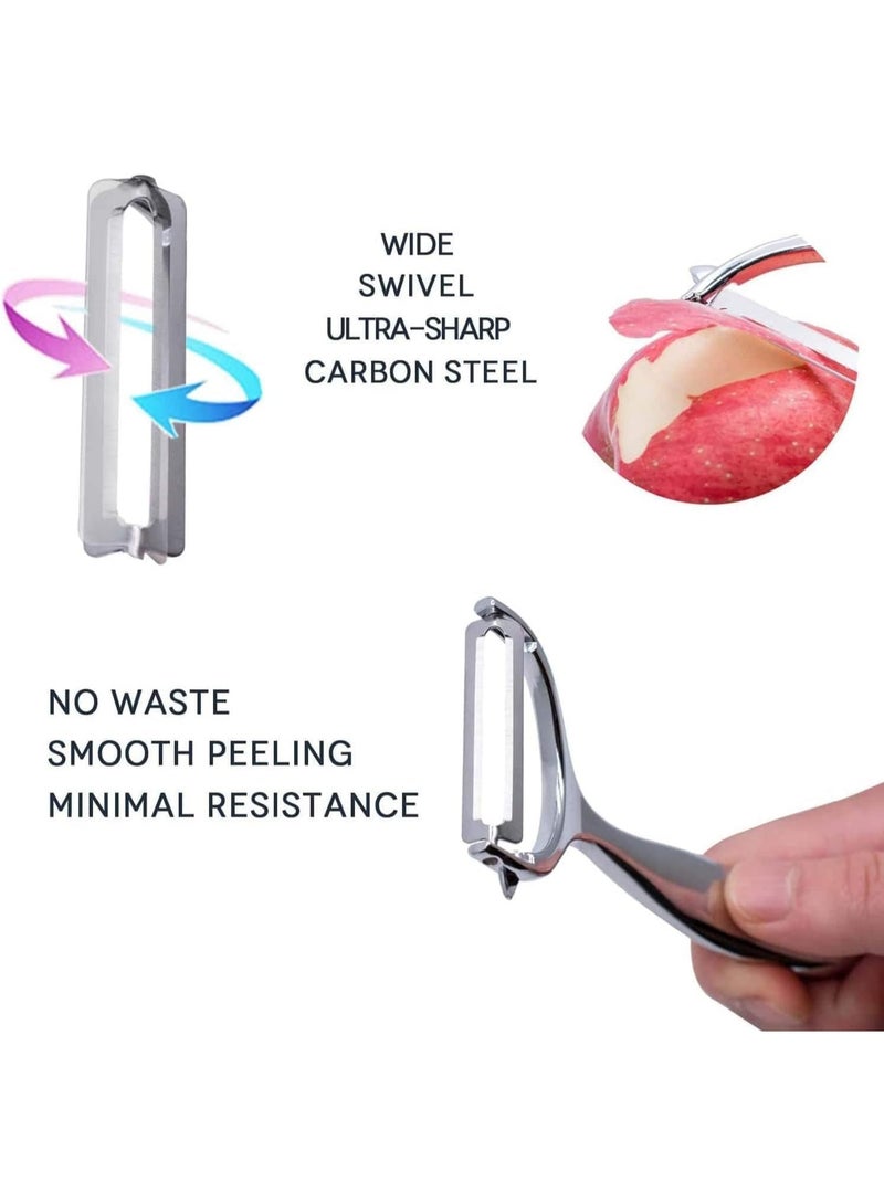 general Shape Vegetable and Fruit Peeler with Rotary Blade and Potato Eye Remover - Image 4